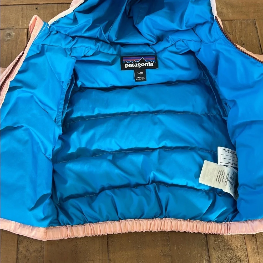 Patagonia Light Pink hi loft down puffer coat girls 3-6 months winter outdoor
